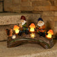 Solar-Powered Garden Gnome Statue - LED Lighted Outdoor Resin Decoration