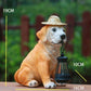 Solar-Powered Dog Statue with LED Lantern - Waterproof Outdoor Garden Light