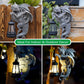 Solar-Powered Dragon Statue with LED Lantern - Gothic Outdoor Wall Hanging Decor