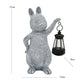 Solar-Powered Rabbit Statue with LED Lantern - Cute Garden & Lawn Decoration
