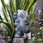 Solar-Powered Welcome Bear Statue with LED Lantern - Outdoor Garden & Patio Decor