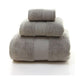 Grey Luxury 100% Cotton Towel Set - 3-Piece Combed Cotton Bath Towel Set