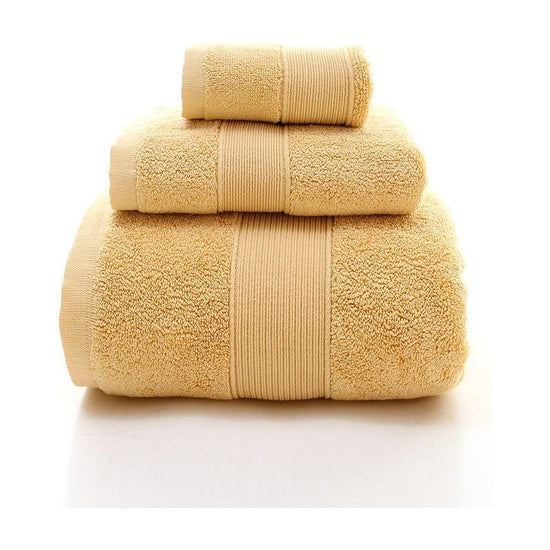Curry Luxury 100% Cotton Towel Set - 3-Piece Combed Cotton Bath Towel Set