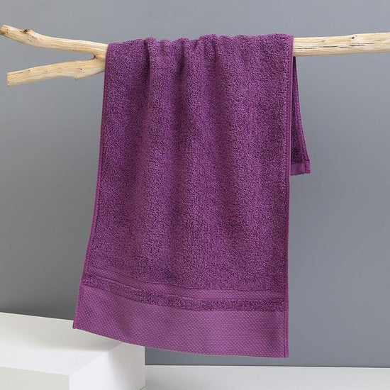Purple Luxury 100% Cotton Face Towel Set - 3-Piece Thick & Absorbent Towels