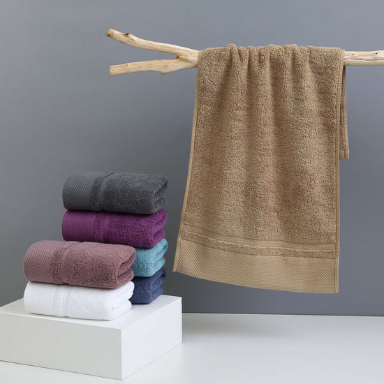 Khaki Luxury 100% Cotton Face Towel Set - 3-Piece Thick & Absorbent Towels