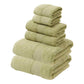 Green Luxury 6-Piece 100% Cotton Towel Set - 2 Bath Towels, 2 Hand Towels, 2 Face Towels
