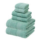 Green Blue Luxury 6-Piece 100% Cotton Towel Set - 2 Bath Towels, 2 Hand Towels, 2 Face Towels