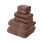 Brown Luxury 6-Piece 100% Cotton Towel Set - 2 Bath Towels, 2 Hand Towels, 2 Face Towels