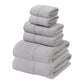 Light Grey Luxury 6-Piece 100% Cotton Towel Set - 2 Bath Towels, 2 Hand Towels, 2 Face Towels