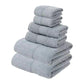 Grey Luxury 6-Piece 100% Cotton Towel Set - 2 Bath Towels, 2 Hand Towels, 2 Face Towels