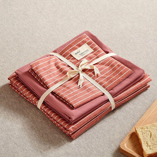 Red 4-Piece Cotton Bedding Set - Fits 1.5m/1.8m Beds (Duvet Cover 200x230cm, Bed Sheet 230x250cm)