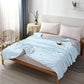 Blue Breathable Cotton Summer Quilt - Lightweight Cooling Blanket for Air-Conditioned Rooms