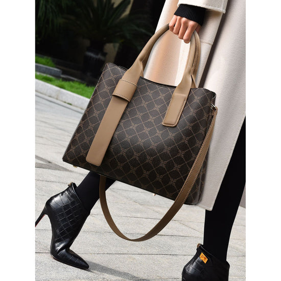 Black Retro Fashion Handbag - Elegant Tote with Large Capacity for Work and Daily Use