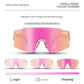 Pink Gradient Lens Lightweight UV400 Photochromic Cycling Glasses, Anti-Wind Protective Sunglasses for Outdoor Sports