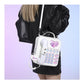 White Sweet Girl Creative Crossbody Bag with Telephone Design, PU Material, Lightweight and Unique