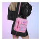 Pink Sweet Girl Creative Crossbody Bag with Telephone Design, PU Material, Lightweight and Unique