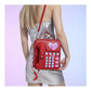 Red Sweet Girl Creative Crossbody Bag with Telephone Design, PU Material, Lightweight and Unique