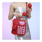 Red Sweet Girl Creative Crossbody Bag with Telephone Design, PU Material, Lightweight and Unique