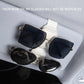 2 Pcs Beige Magnetic Leather Car Sunglasses Clip - Dual-Use Multifunctional Card Holder, Premium Cowhide