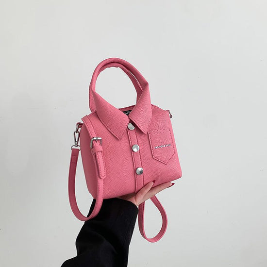 Pink Trendy Shirt-Inspired PU Shoulder Bag | Stylish Handbag with Unique Design