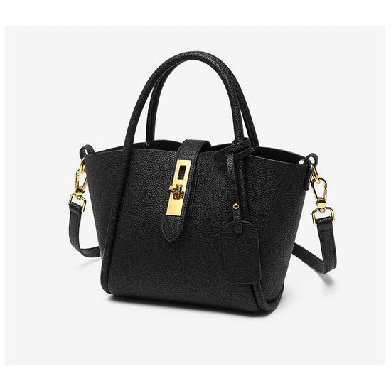Black Genuine Leather Women&