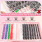 600 Eyelashes Set DIY Lash Clusters Kit - High-Capacity 4 Styles with Black and Colorful Lashes