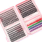 600 Eyelashes Set DIY Lash Clusters Kit - High-Capacity 4 Styles with Black and Colorful Lashes