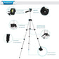 Black Aluminum Alloy Camera and Phone Tripod - Adjustable Lightweight Stand(Tripod + Small Live Broadcast Clip)