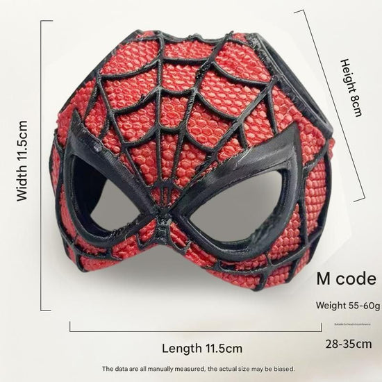 Size M Black And Red Stitching DIY 3D Printed Spider-Man Cat Mask - Mini Decorative Half-Face Mask for Pets