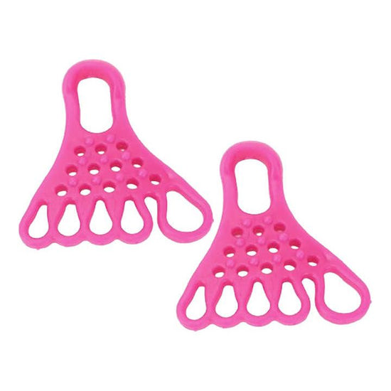 2 Pairs Pink Toe Separator and Foot Stretching Band - Arch Support, Bunion Corrector, and Foot Massage Tool