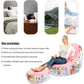 (Pink Graffiti)Portable Inflatable Sofa Chair with Ottoman - Waterproof Flocked Lazy Sofa for Camping and Home Use