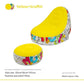 Yellow Graffiti Portable Inflatable Sofa Chair with Ottoman - Waterproof Flocked Lazy Sofa for Camping and Home Use