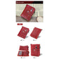 Red Genuine Leather Tri-Fold Wallet - Fashionable Multi-Card Men&