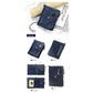 Dark Blue Genuine Leather Tri-Fold Wallet - Fashionable Multi-Card Men&