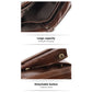 Brown Genuine Leather Tri-Fold Wallet - Fashionable Multi-Card Men&