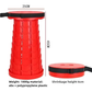 Red Portable Outdoor Telescopic Folding Stool with 100 Weight-Bearing Buckles, Lightweight and Compact Design, Perfect for Fishing, Camping, and Travel