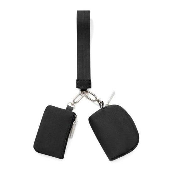 Black Portable Ladies Wrist Bag - Mini Wallet for Cards, Coins, and Keys, Lightweight and Stylish Organizer, Perfect for Daily Use