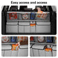 Black Car Trunk Storage Bag - Large Capacity Oxford Cloth Multi-Purpose Hanging Organizer with Mesh Pockets and Backseat Storage