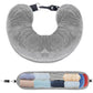Grey Suede Portable Refillable Travel Neck Pillow with Storage Bag -Lightweight and Compact for Airplane, Car, and Train - Multi-Purpose Travel Organizer