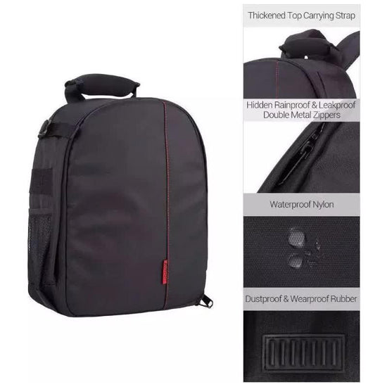 Green Lining Water-Resistant DSLR Camera Backpack with Tripod Holder, Lightweight and Spacious Photography Bag for Outdoor Use(Camera and accessories are props, not included)