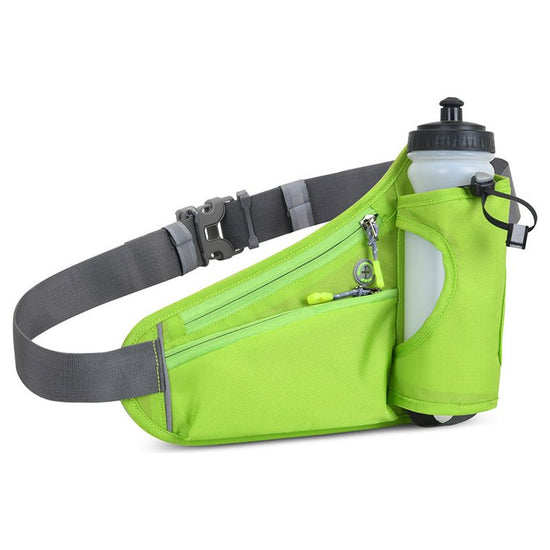 Bright Green Hydration Running Waist Pack - Waterproof Lightweight Sports Belt with Bottle Holder(Water bottles are filming props, not included)