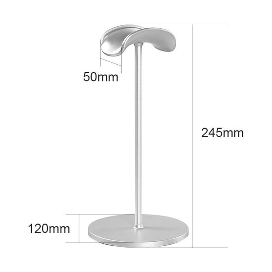 Black Universal Aluminum Headphone Stand – Durable Detachable Desktop Headset Holder