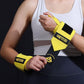 1 Pair Yellow Heavy-Duty Gym Wrist Wraps for Weightlifting, Powerlifting, and Injury Prevention
