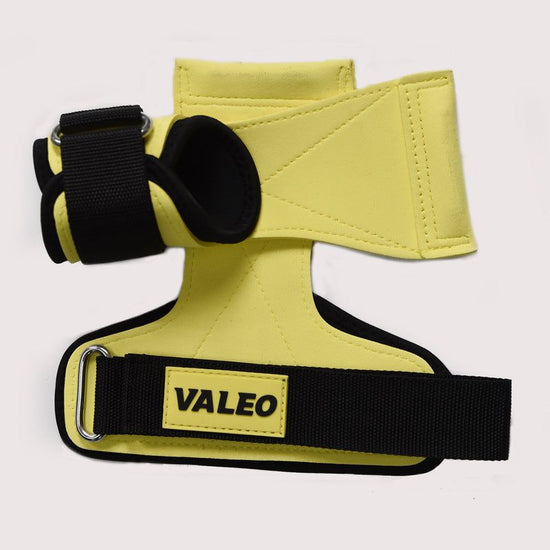 1 Pair Yellow Durable Gym Palm Guard with Ultra-fiber Leather for Heavy Lifting - Wrist Support Straps for Pull-ups and Deadlifts