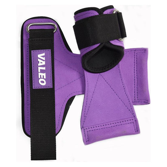 1 Pair Purple Durable Gym Palm Guard with Ultra-fiber Leather for Heavy Lifting - Wrist Support Straps for Pull-ups and Deadlifts