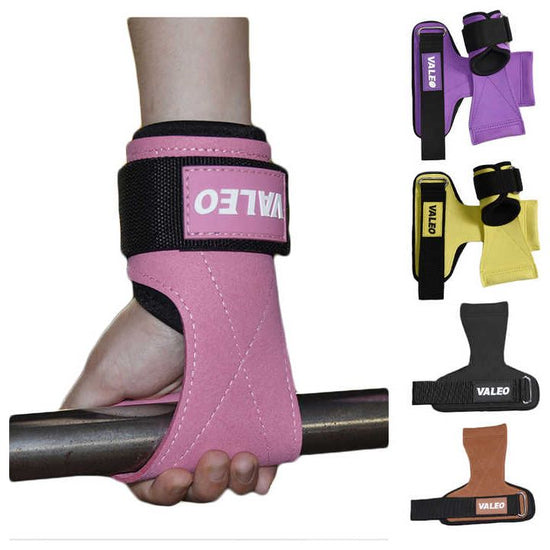 1 Pair Purple Durable Gym Palm Guard with Ultra-fiber Leather for Heavy Lifting - Wrist Support Straps for Pull-ups and Deadlifts