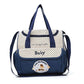 Small Dark Blue Fashionable Large-Capacity Cartoon Bear Shoulder Crossbody Mommy Bag - Stylish and Functional Diaper Bag