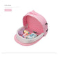 Pink Portable Multi-Purpose Baby Bed and Diaper Backpack - Lightweight, Waterproof, Canvas + Polyester Material, Travel Essential for Moms(With mosquito net and small toys)