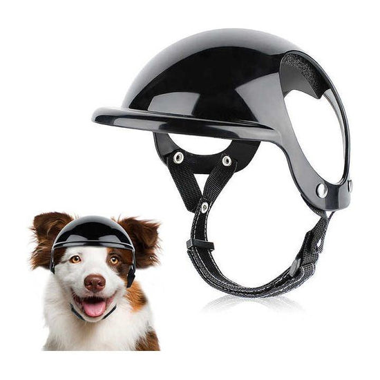 Size L Black Pet Safety Helmet - Stylish Protective Headgear for Dogs
