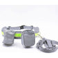 Grey Reflective Pet Waist Bag with Hands-Free Leash for Night Safety - Adjustable Waist Pack with Detachable Pouches